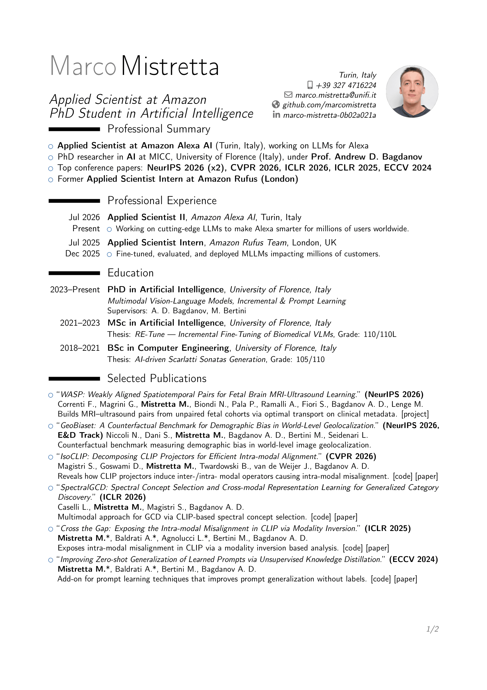 CV page 1